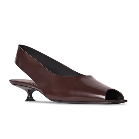 The Row Dark Brown Slingback Heels - Picture 3 of 9